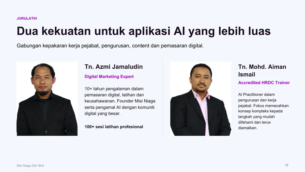 Contoh 2: Company Profile (By ChatGPT) — slide 12