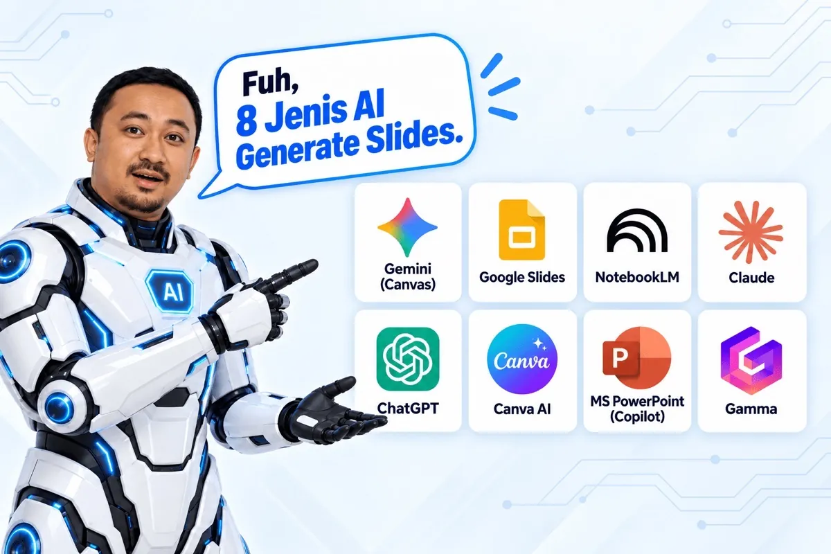 8 jenis tools Gen AI untuk generate slides